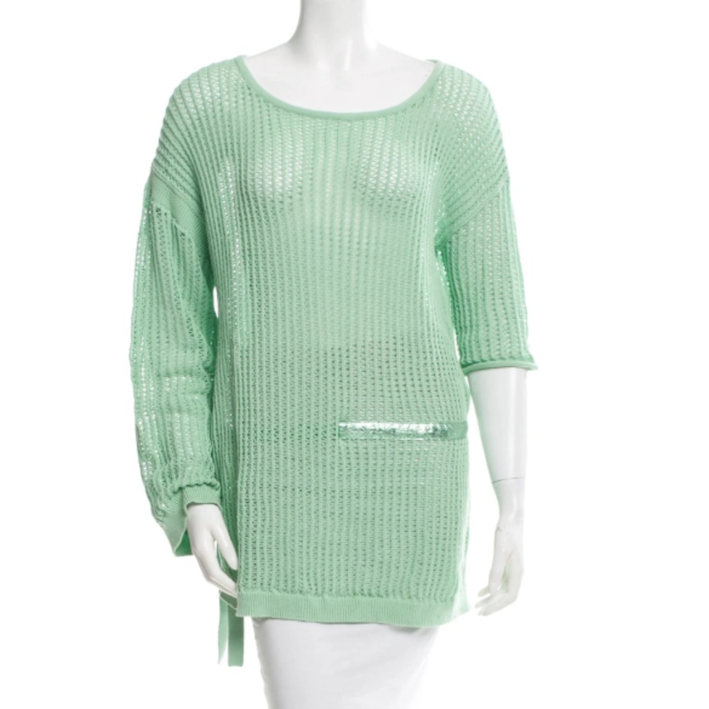 ALEXANDER WANG Open Knit Short Sleeve Top